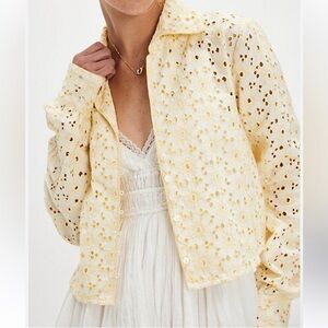 Free People Floral Eyelet Jacket